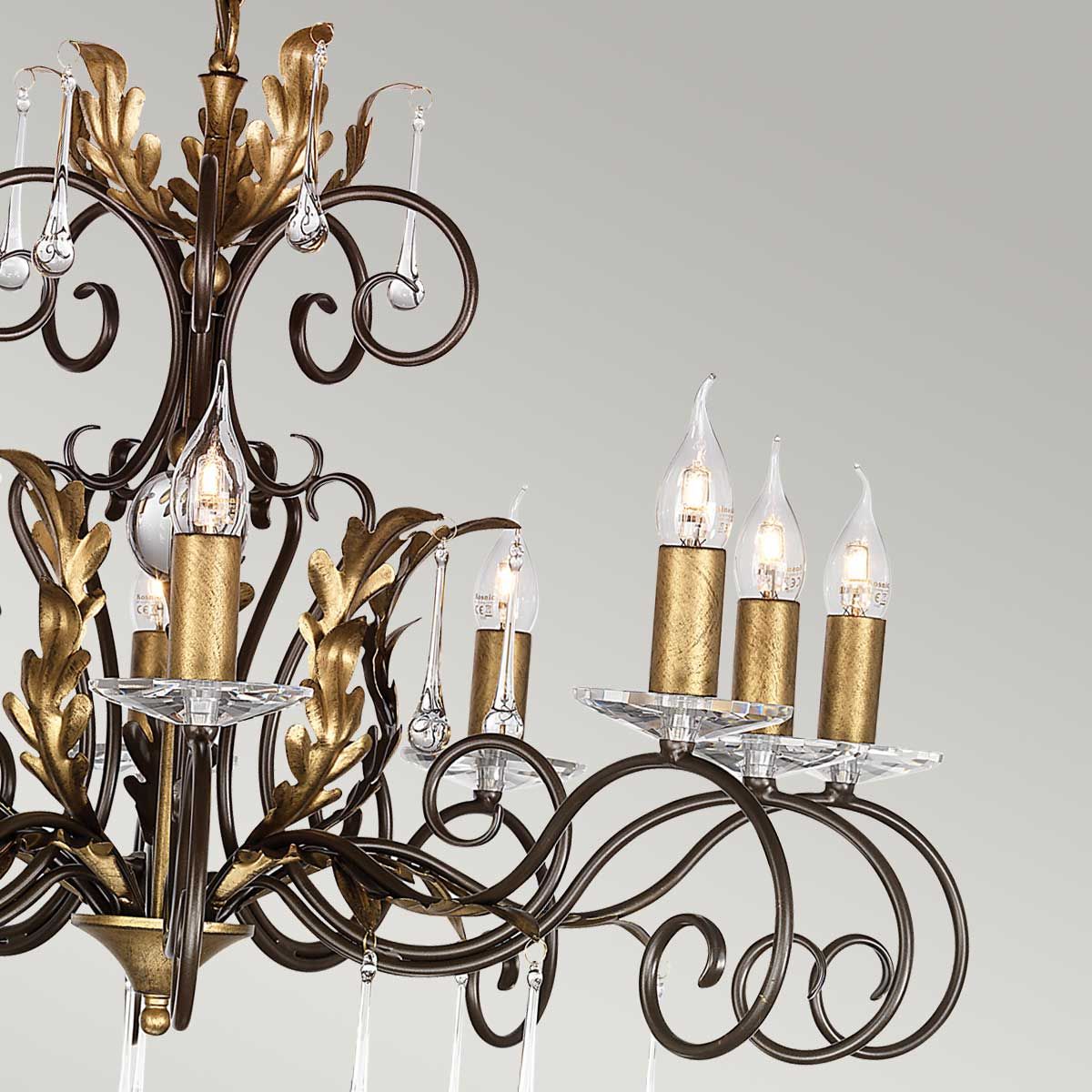 Amarilli 10 Light Pendant Bronze & Gold - AML10-BRONZE