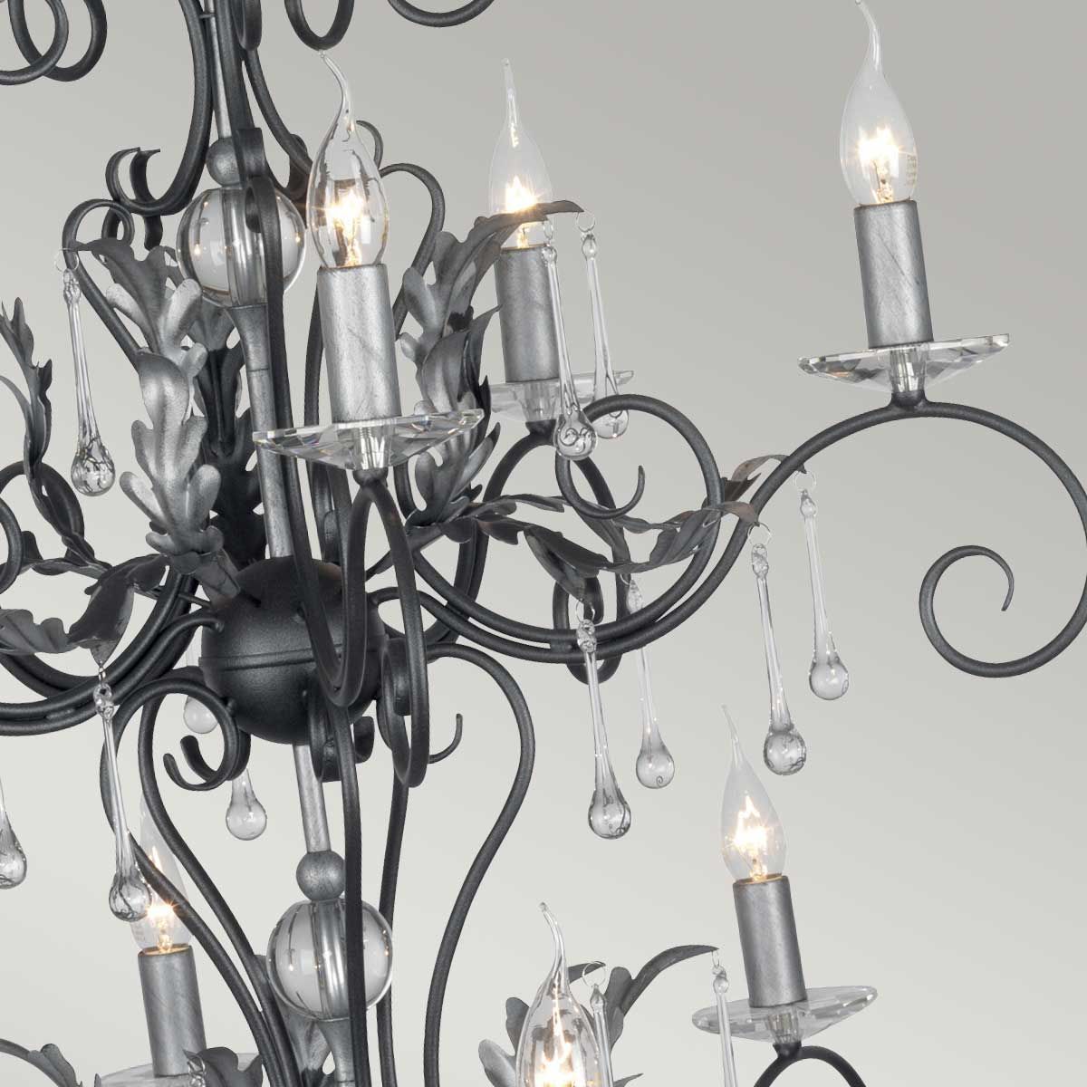 Amarilli 15 Light Pendant Black & Silver - AML15-BLK-SILVER