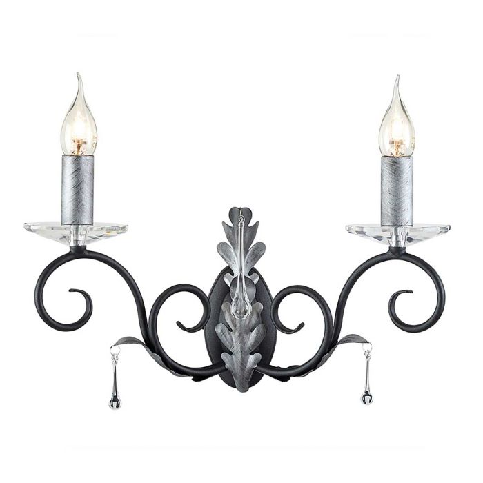 Amarilli 2 Light Wall Light Black & Silver - AML2-BLK-SILVER