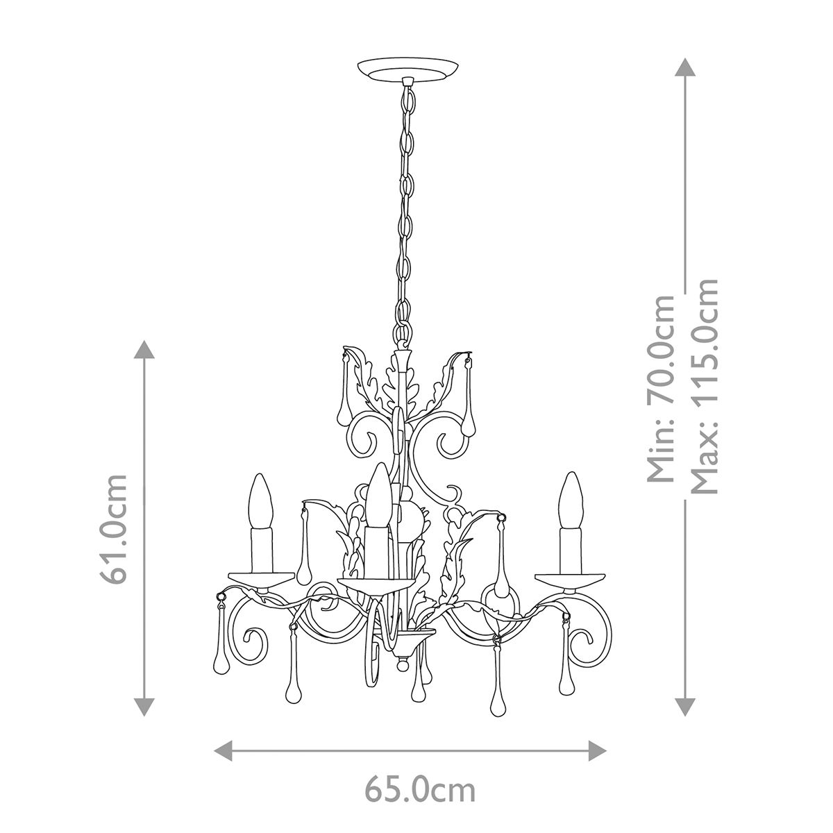 Amarilli 3 Light Pendant Black & Silver - AML3-BLK-SILVER