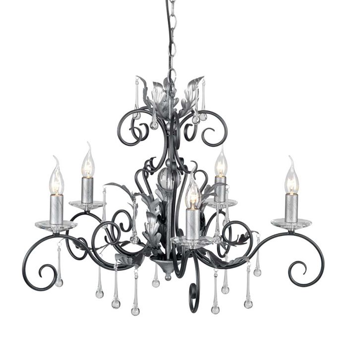 Amarilli 5 Light Pendant Black & Silver - AML5-BLK-SILVER