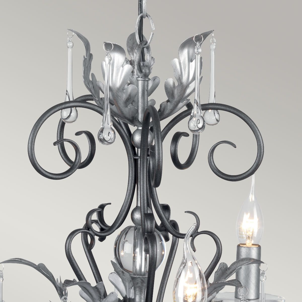 Amarilli 5 Light Pendant Black & Silver - AML5-BLK-SILVER