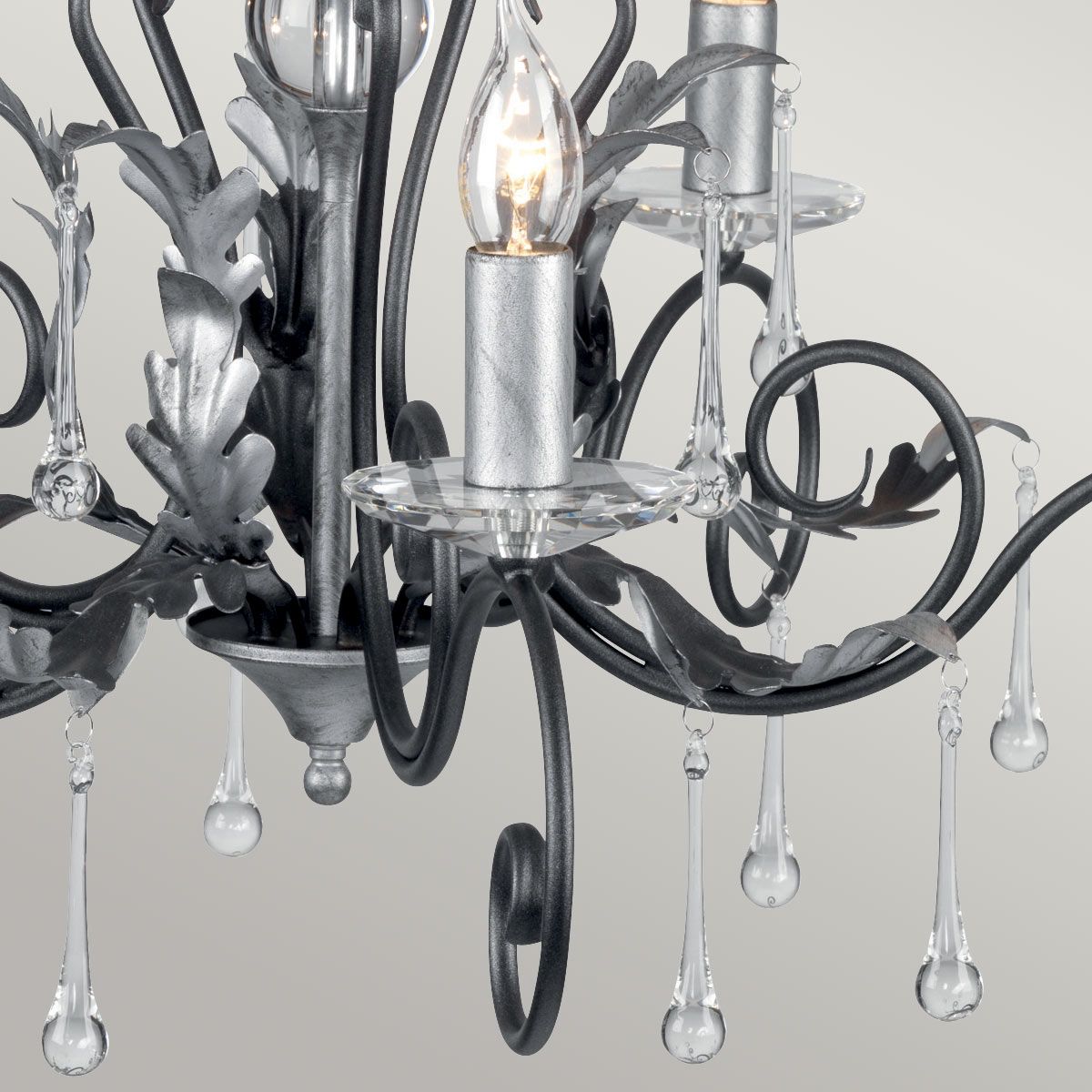 Amarilli 5 Light Pendant Black & Silver - AML5-BLK-SILVER