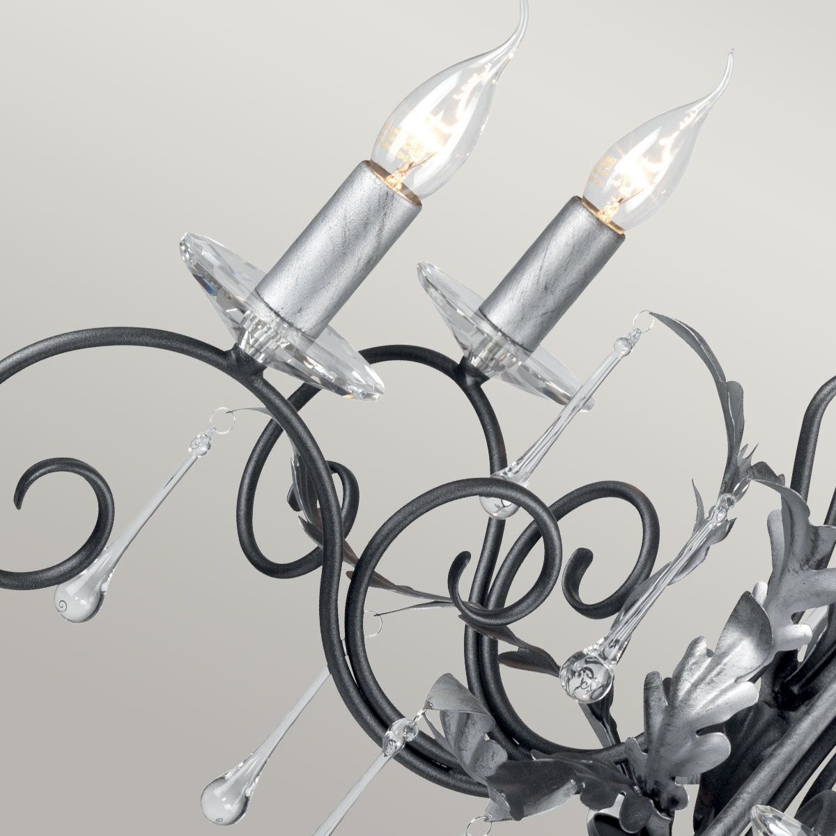 Amarilli 5 Light Pendant Black & Silver - AML5-BLK-SILVER