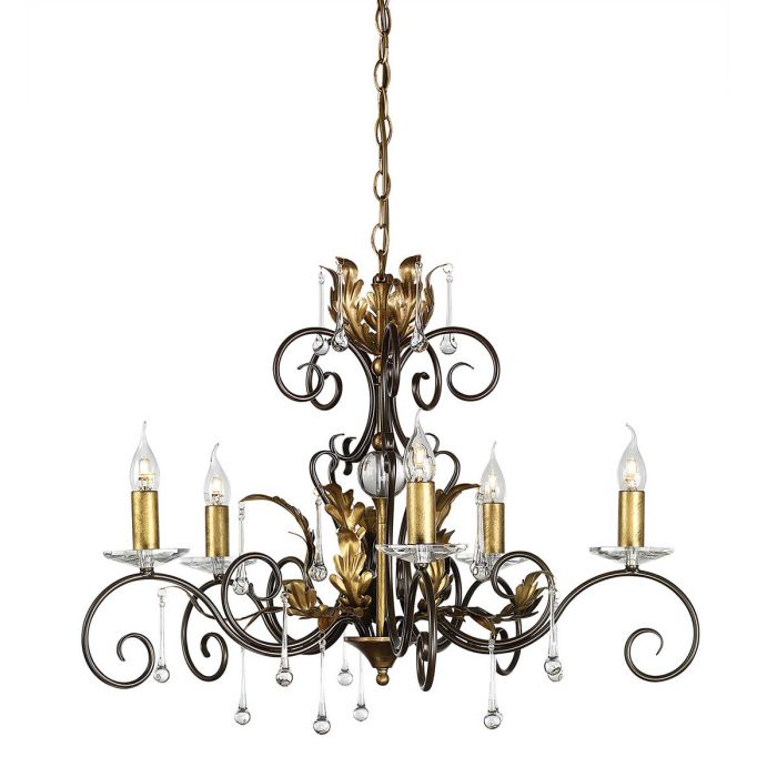 Amarilli 5 Light Pendant Bronze & Gold - AML5-BRONZE