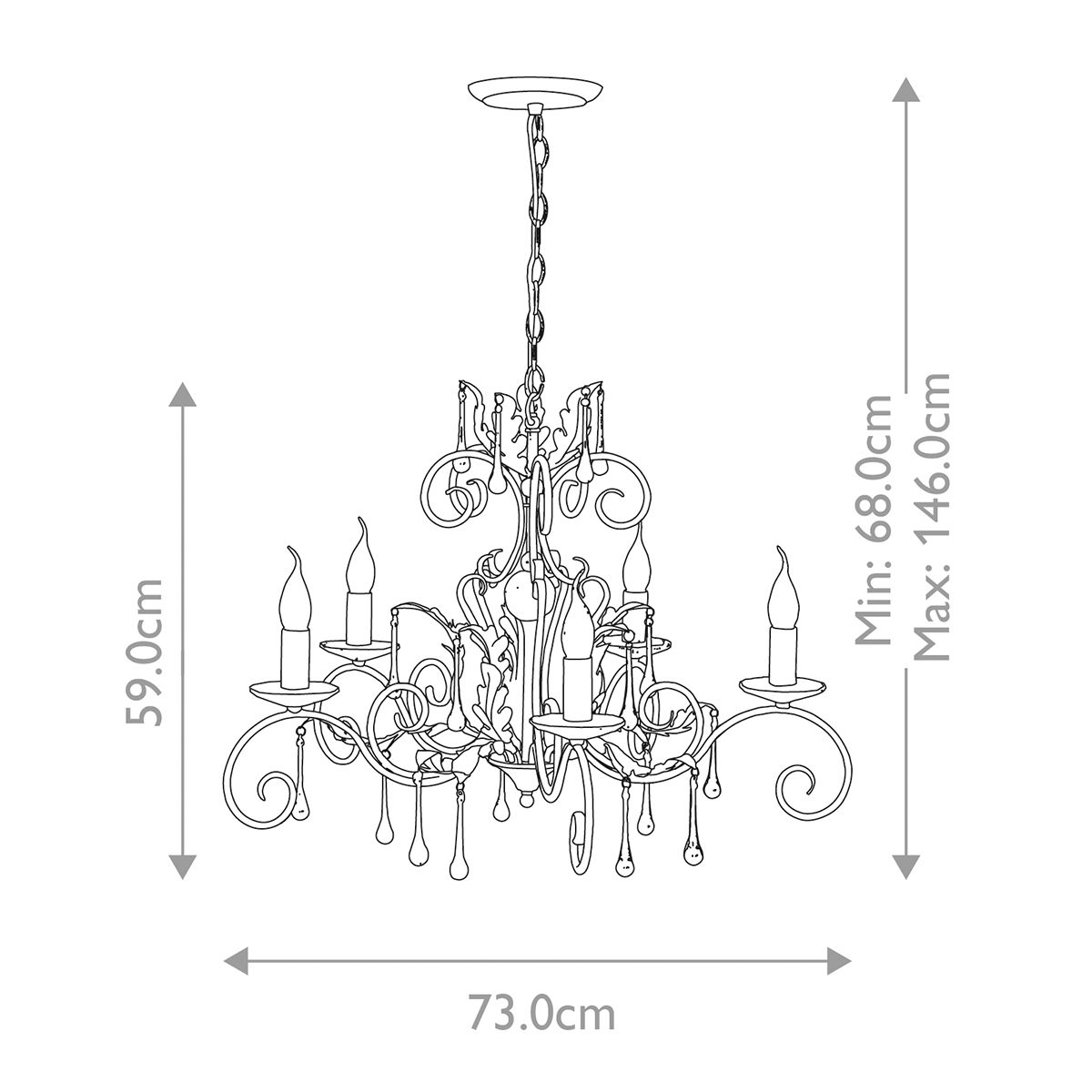 Amarilli 5 Light Pendant Bronze & Gold - AML5-BRONZE