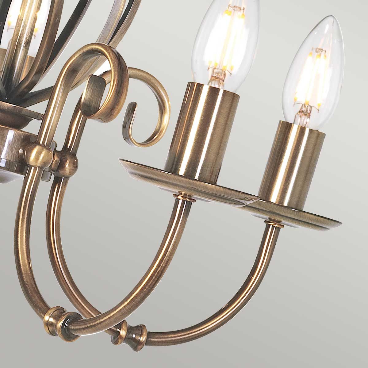 Aries 5 Light Pendant Aged Brass - ART5-AGD-BRASS