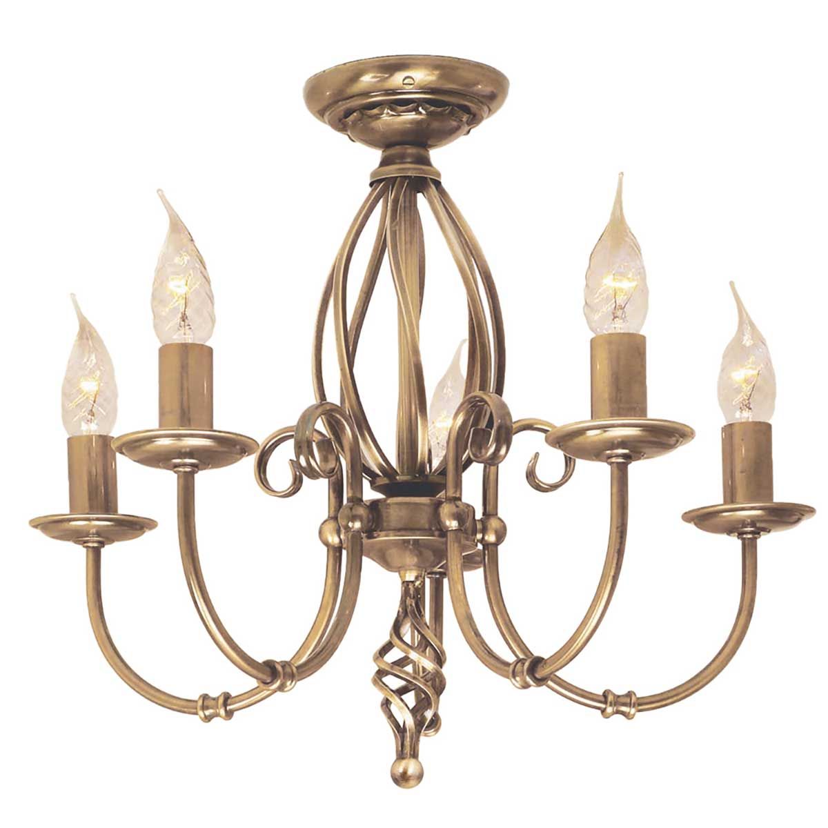 Aries 5 Light Pendant Aged Brass - ART5-AGD-BRASS