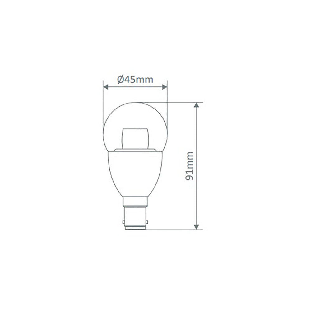 Buy LED Globes Australia Key Fancy Round LED Globe SBC 240V 6W Clear 2700K - 65040