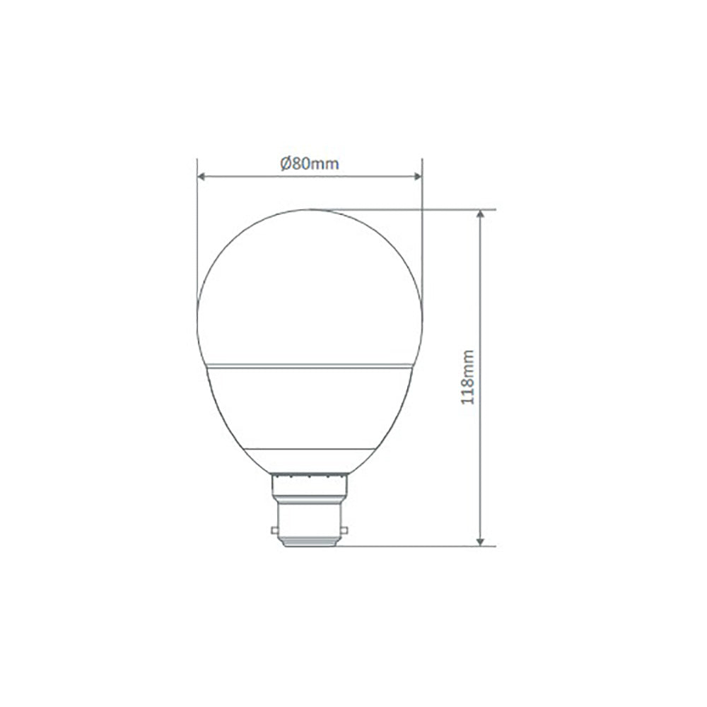 Buy LED Globes Australia Key G80 LED Globe BC 240V 9.5W Frosted 2700K - 65140