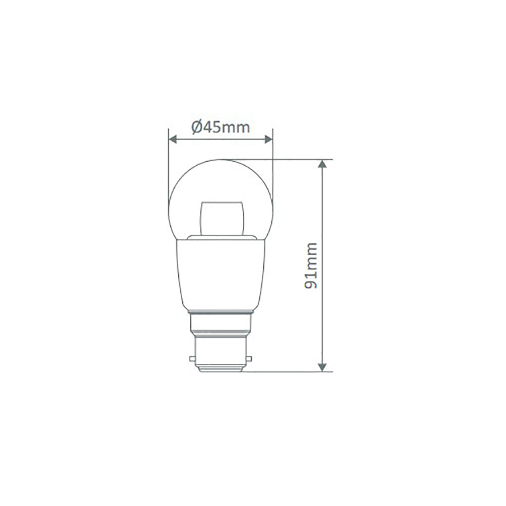 Buy LED Globes Australia Key Fancy Round LED Globe BC 240V 6W Clear 2700K - 65044