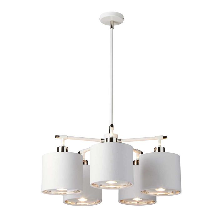 Balance 5 Light Pendant White & Polished Nickel - BALANCE5-WPN