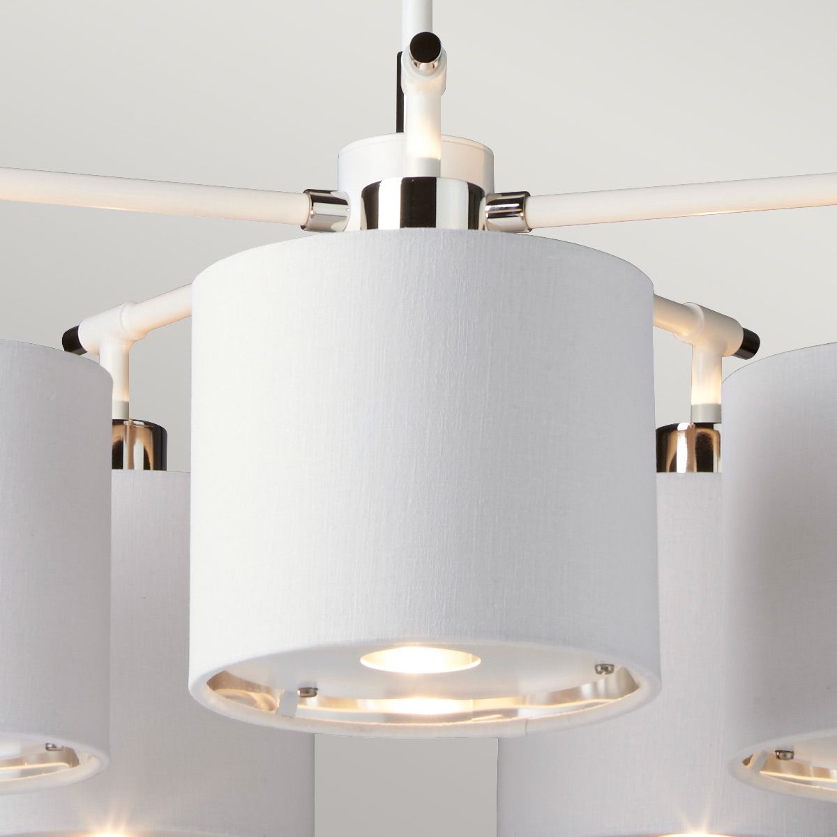 Balance 5 Light Pendant White & Polished Nickel - BALANCE5-WPN