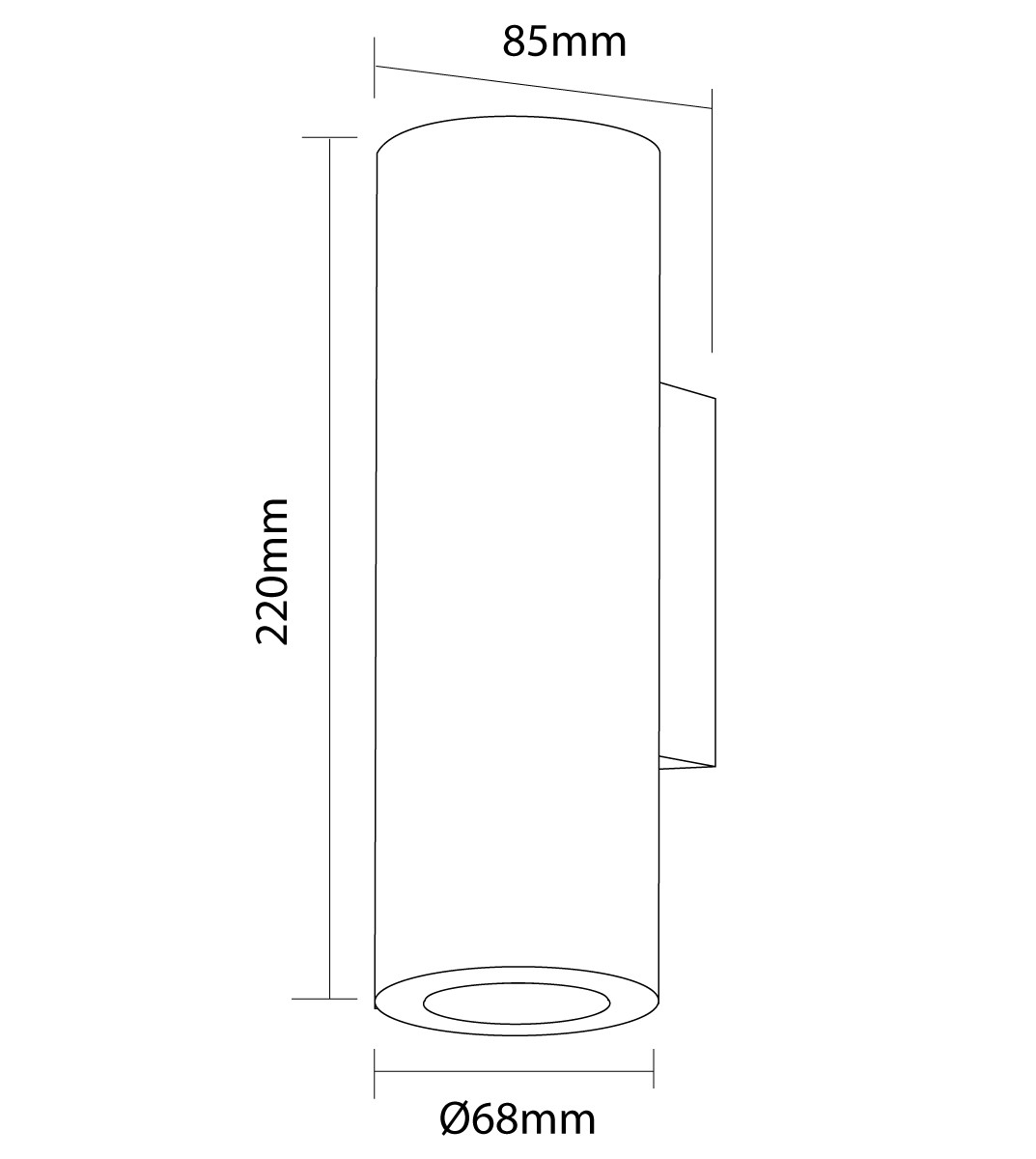 Barro LED Up & Down Wall Light 3.5W 3000K Black - SI A/BARRO/2/LED/BK