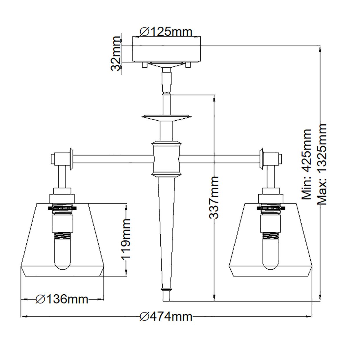 Agatha LED Pendant 3 Light Polished Chrome - BATH-AGATHA3P-PC