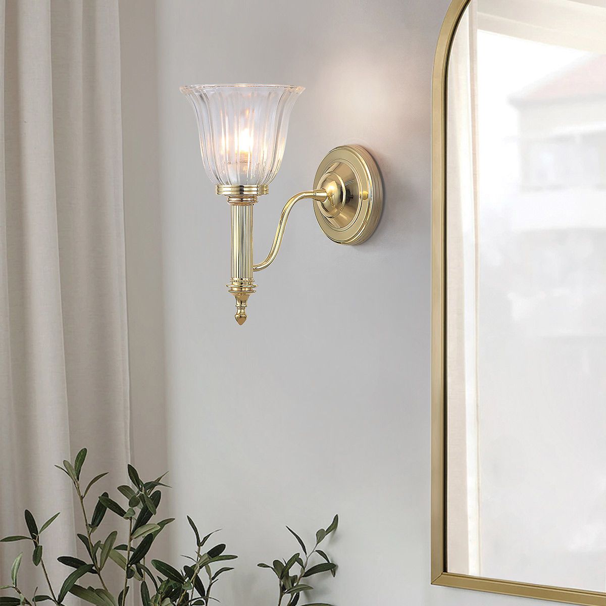 Carroll Vanity Light Polished Brass - BATH-CARROLL1-PB