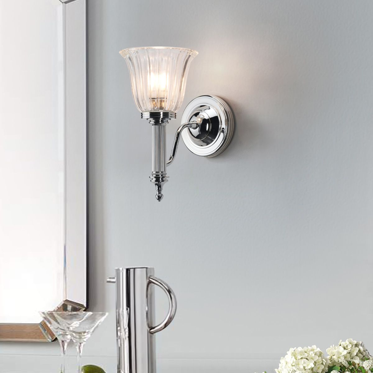 Carroll Vanity Light Polished Chrome - BATH-CARROLL1-PC