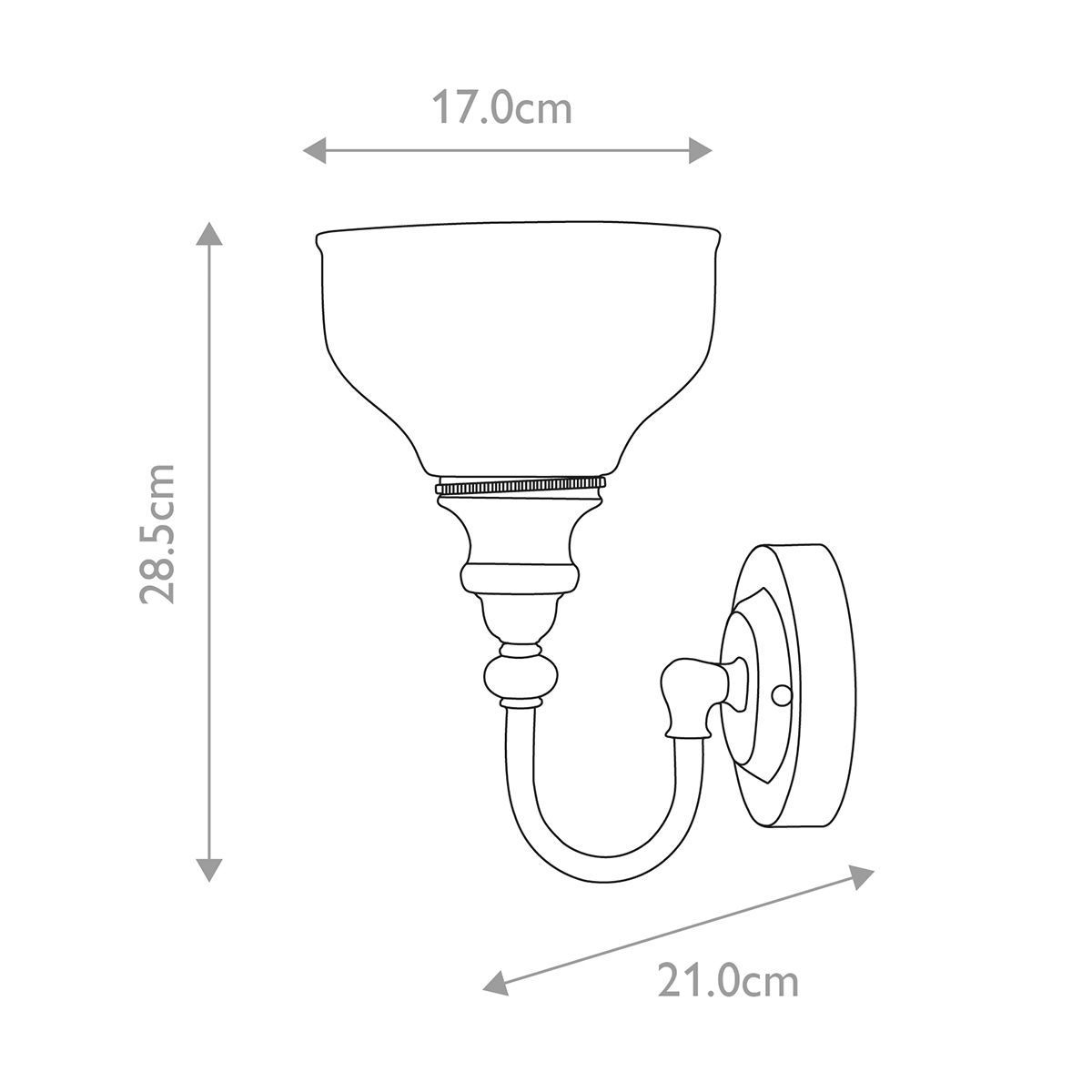 Cheadle Vanity Light Polished Chrome - BATH-CD1