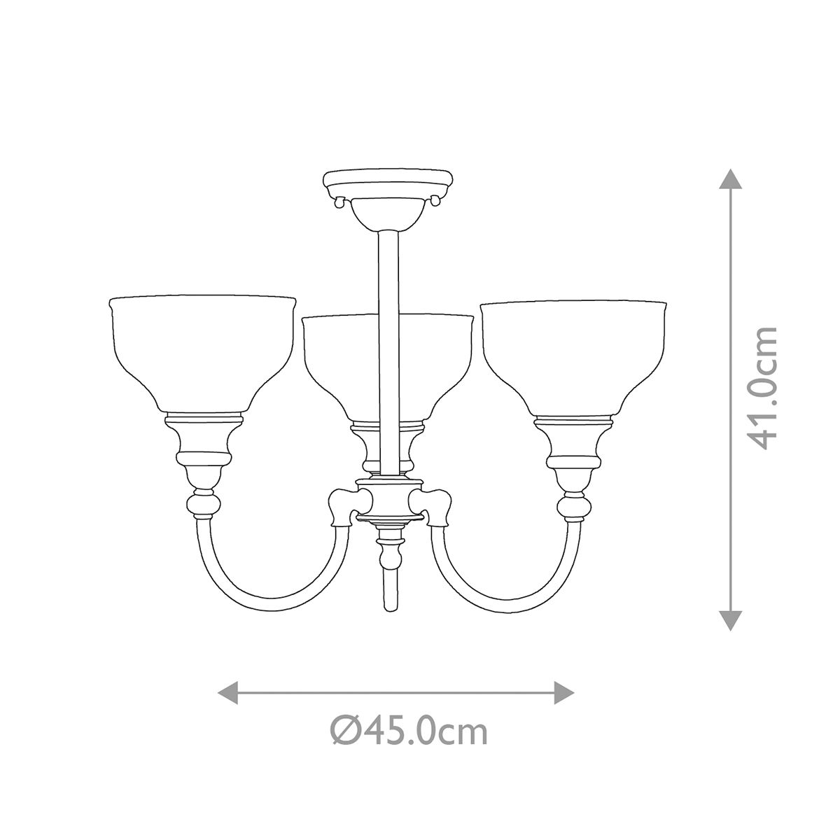 Cheadle 3 Light Semi Flush Mount Light Polished Chrome - BATH-CD3