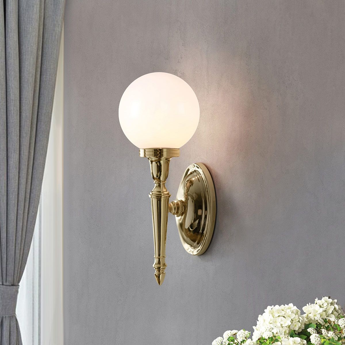 Dryden 350mm Vanity Light Polished Brass - BATH-DRYDEN4-PB