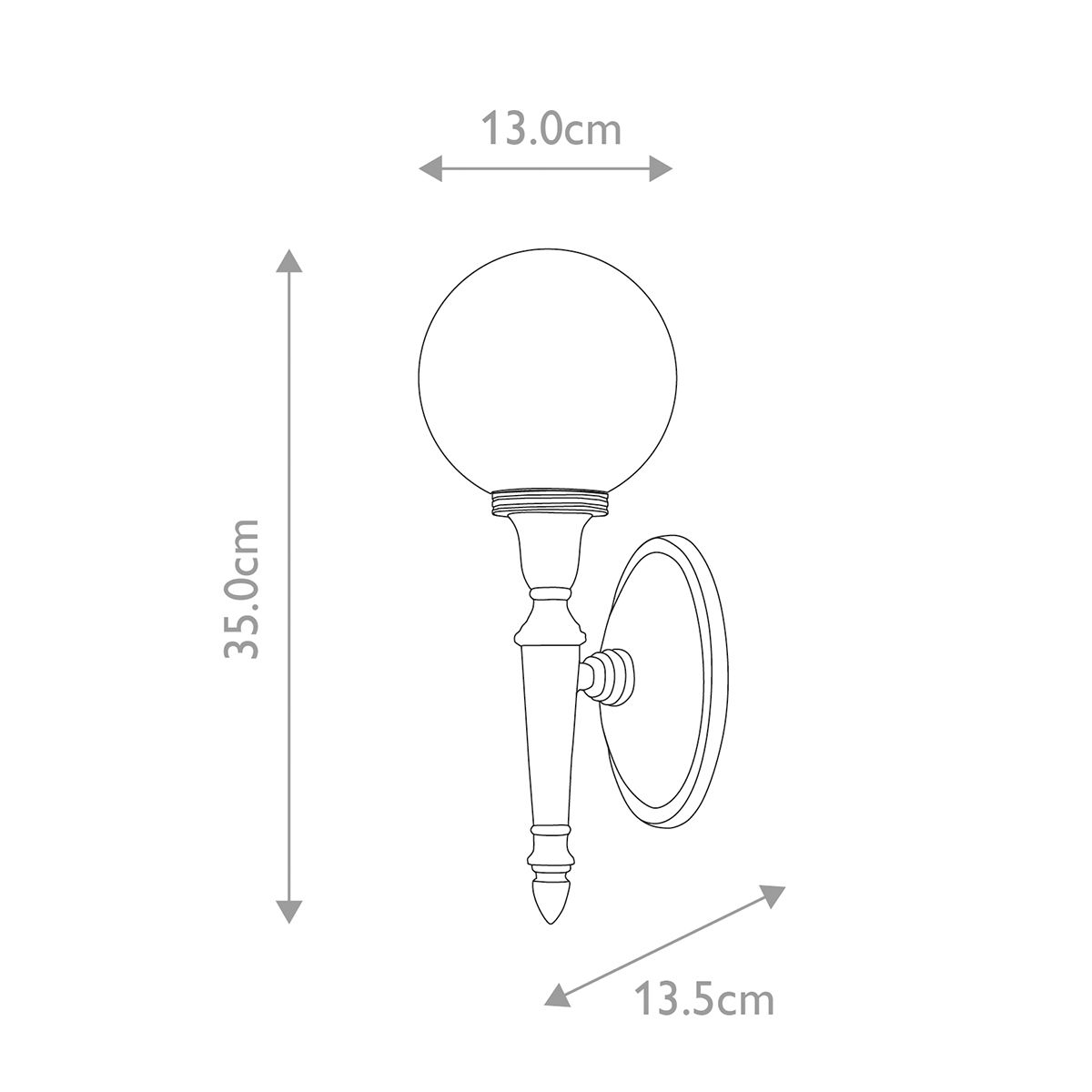 Dryden 350mm Vanity Light Polished Chrome - BATH-DRYDEN4-PC