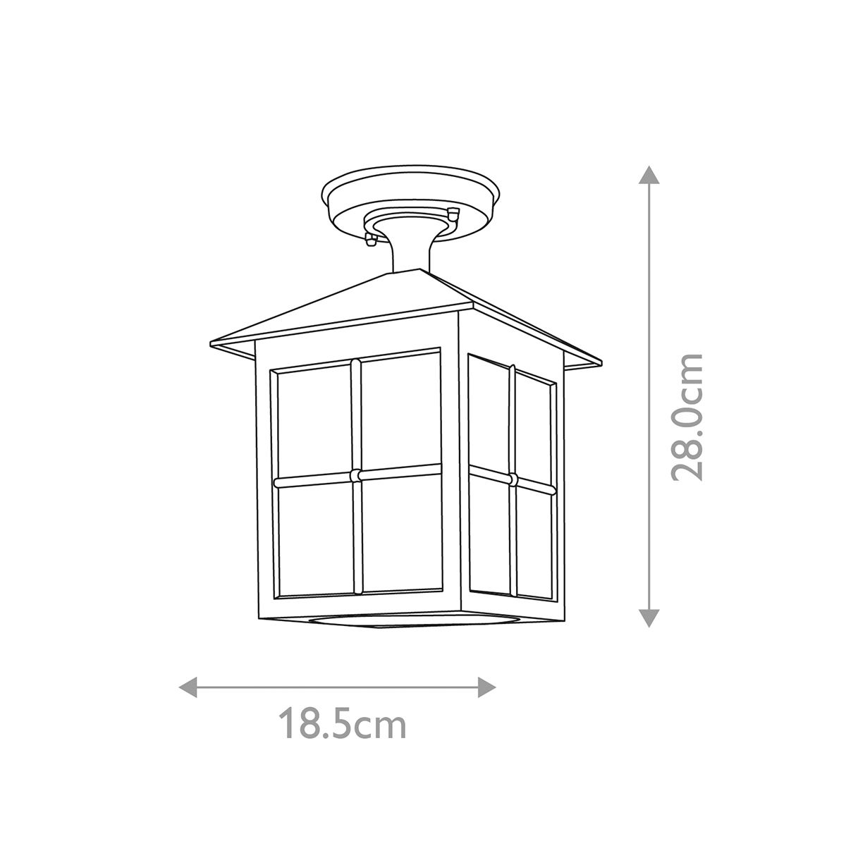 Winchester Ceiling Lantern Black - BL18A-BLACK