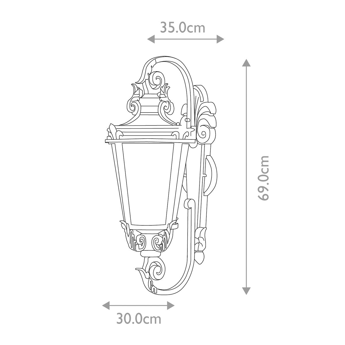 Baltimore Large Wall Lantern Weathered Bronze - BT1-L