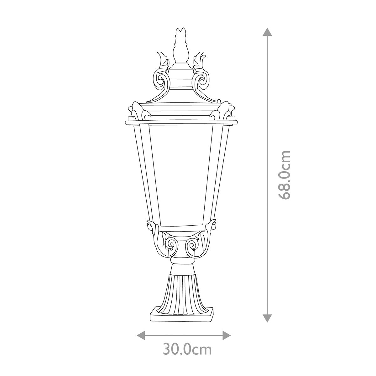 Baltimore Large Pedestal Light Weathered Bronze - BT3-L