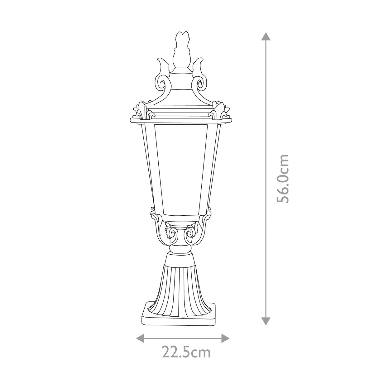 Baltimore Medium Pedestal Light Weathered Bronze - BT3-M