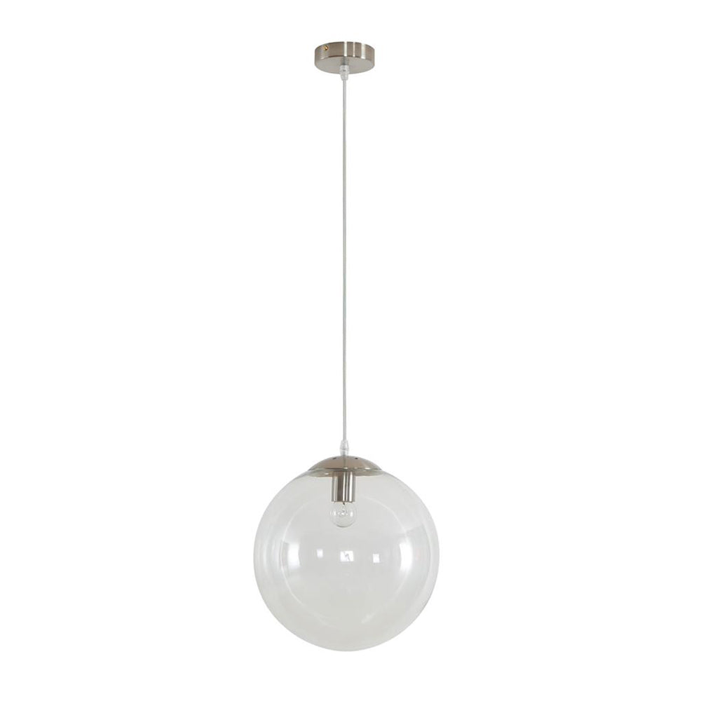 Bubble Pendant Light W300mm Satin Chrome Clear Glass - 31481