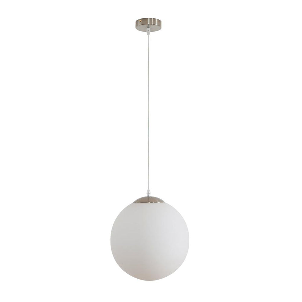 Bubble Pendant Light W300mm Satin Chrome Opal Glass - 31488