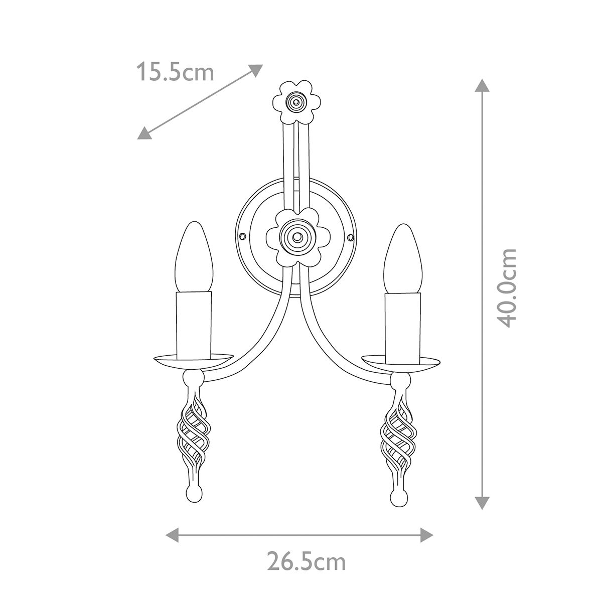 Belfry Steel 2 Light Wall Light Black - BY2-BLACK