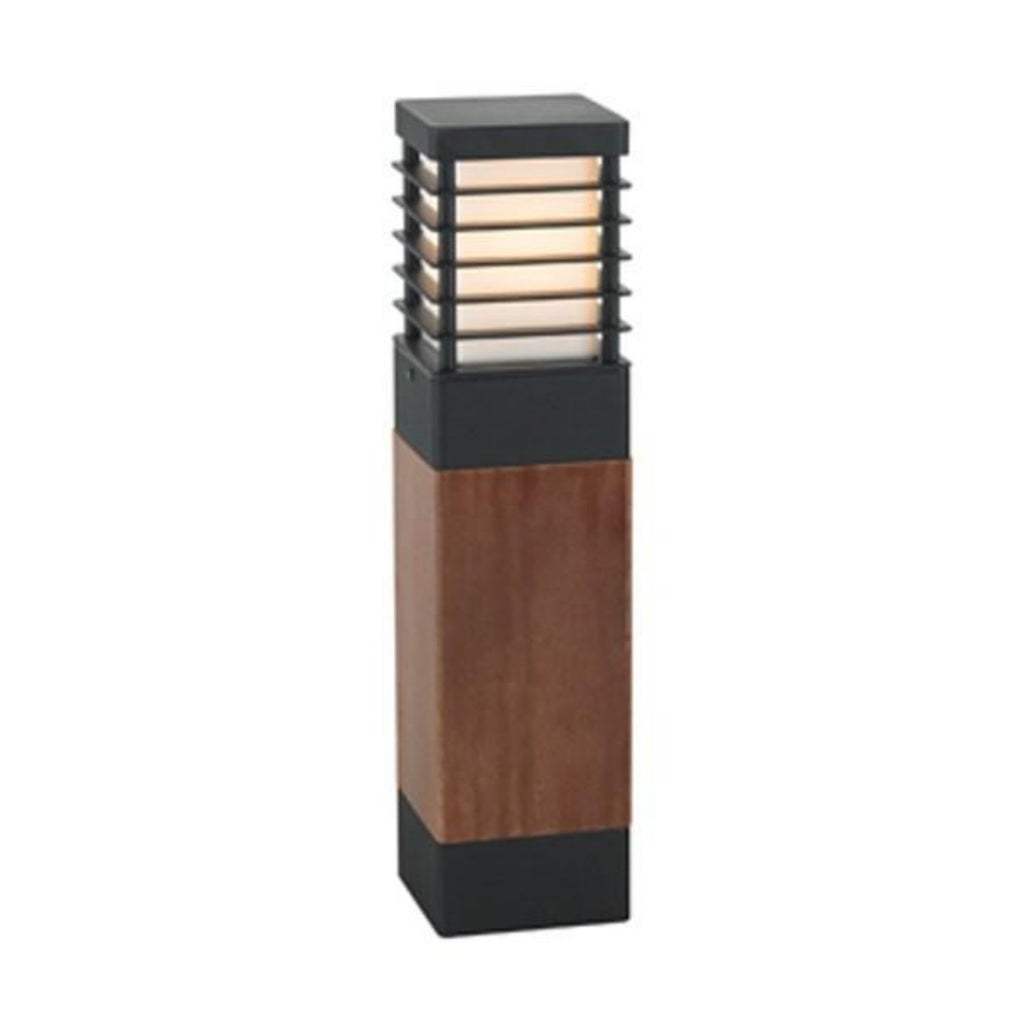 Halmstad 490mm Bollard Light Painted Wood Black - NLYS.1400B