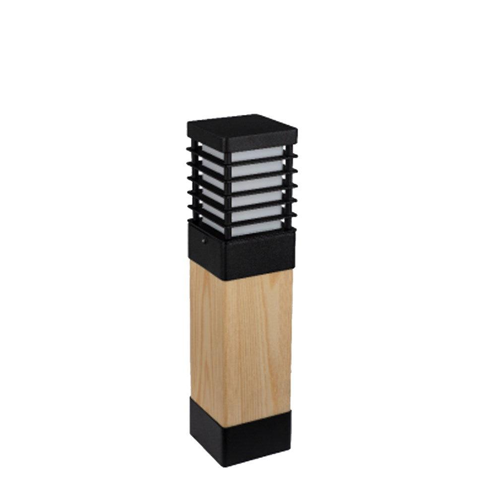 Halmstad 490mm Bollard Light Impregnated Wood Black or Galvanized Steel