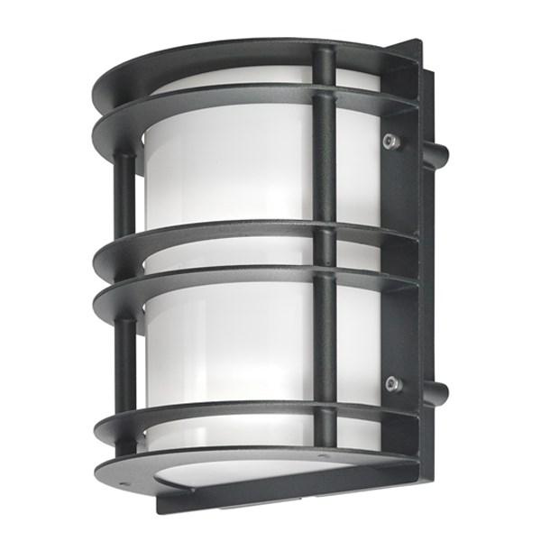 Stockholm Opal Glass Flush Wall Light Steel Black - NLYS.220B