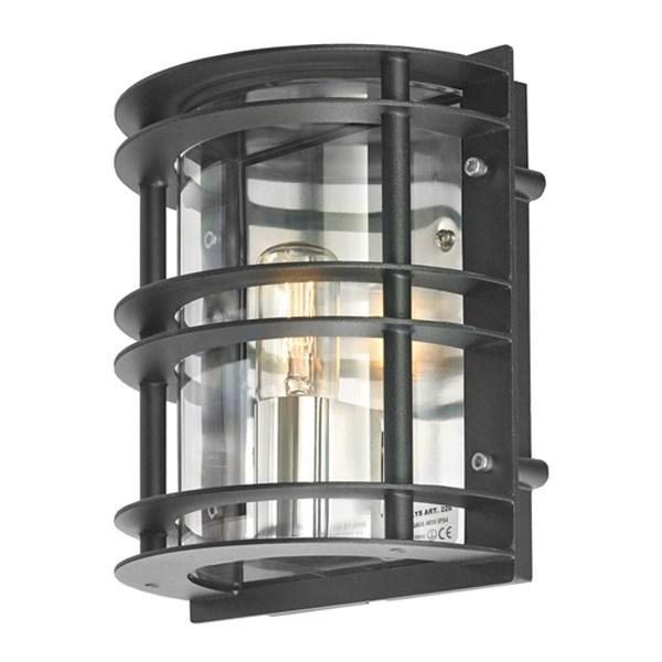 Stockholm Clear Glass Flush Wall Light Steel Black - NLYS.226B