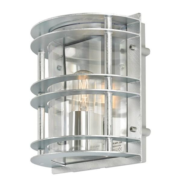 Stockholm Clear Glass Flush Wall Light Galvanized Steel - NLYS.226GA