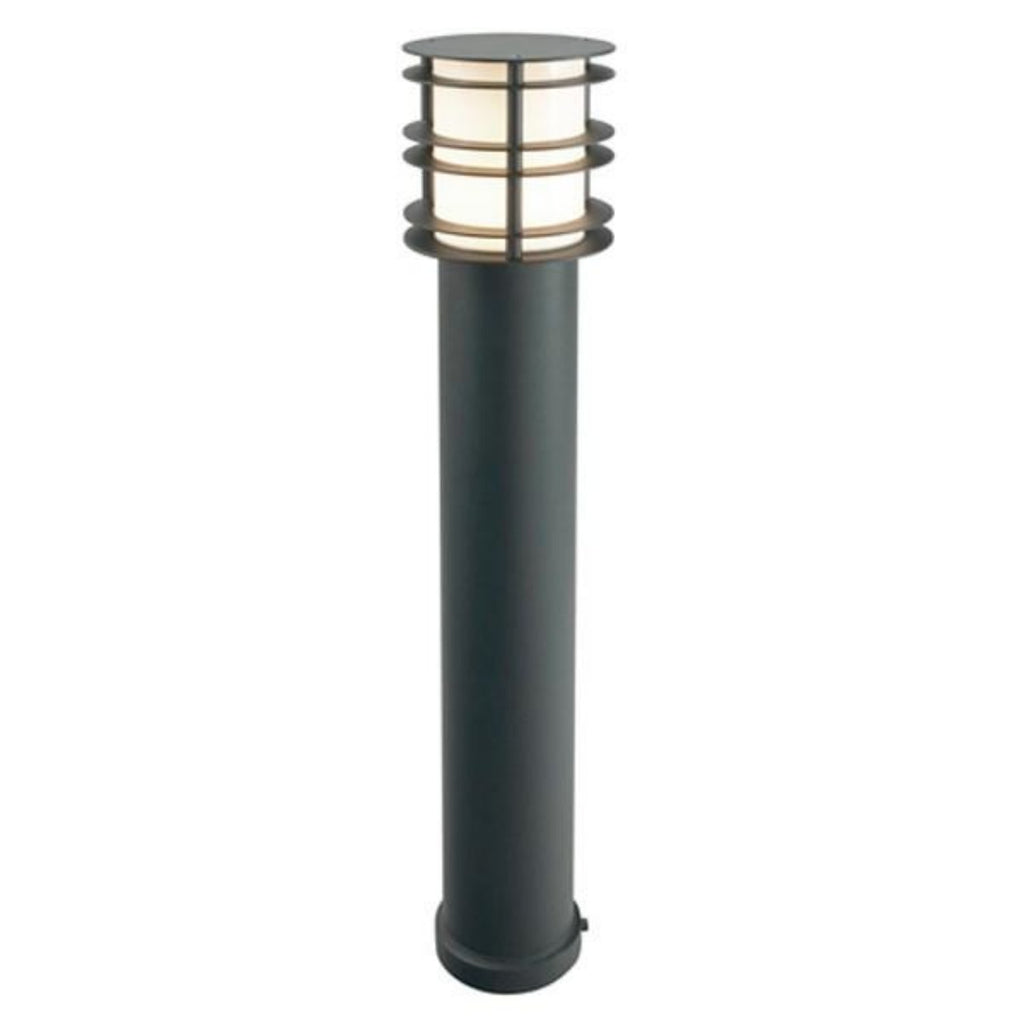 Stockholm Large Opal Glass Bollard Light Steel Black - NLYS.288B