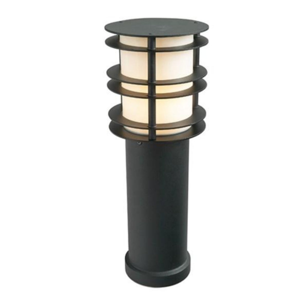 Stockholm Medium Opal Glass Bollard Light Steel Black - NLYS.289B