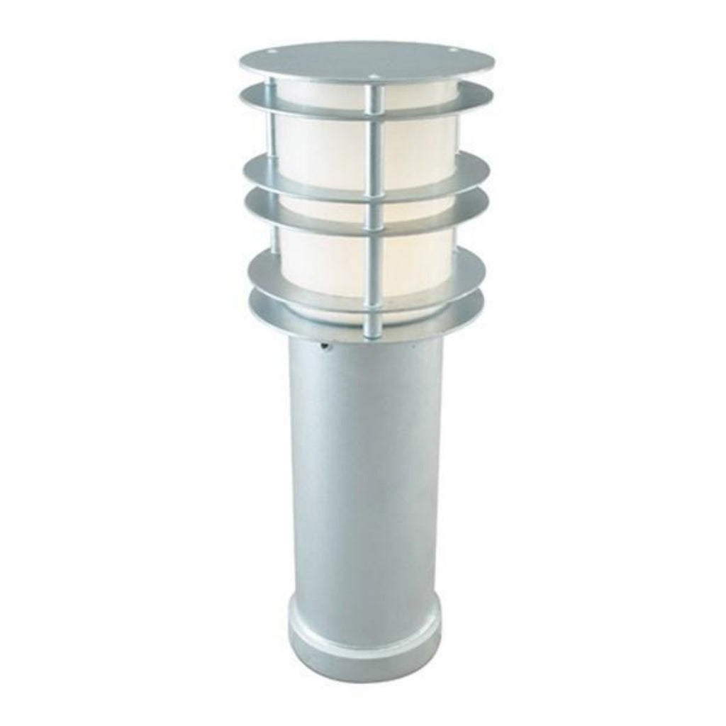 Stockholm Medium Opal Glass Bollard Light Galvanized Steel - NLYS.289GA