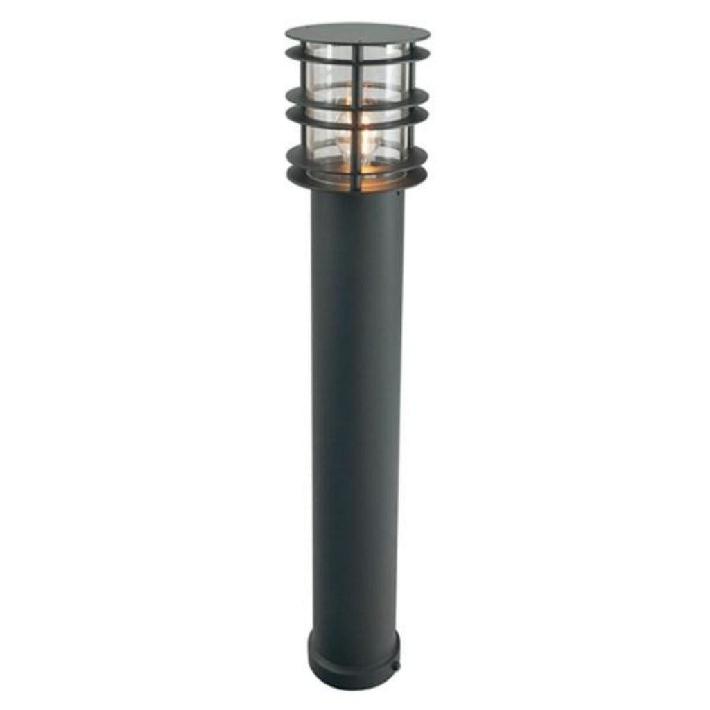 Stockholm Large Clear Glass Bollard Light Steel Black - NLYS.297B