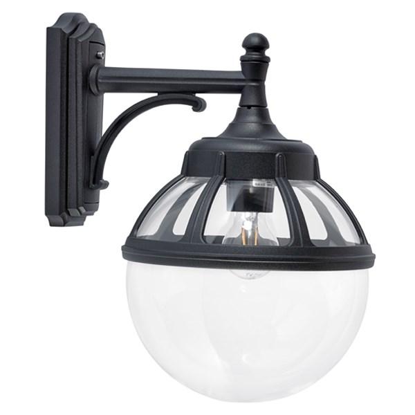 Bologna Clear Glass Downward Outdoor Wall Light Aluminum Black or White