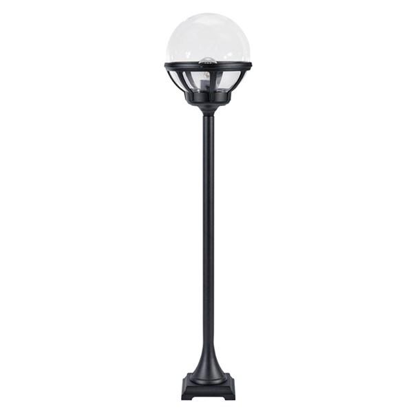 Bologna Clear Glass Post Light Aluminum Black - NLYS.314B