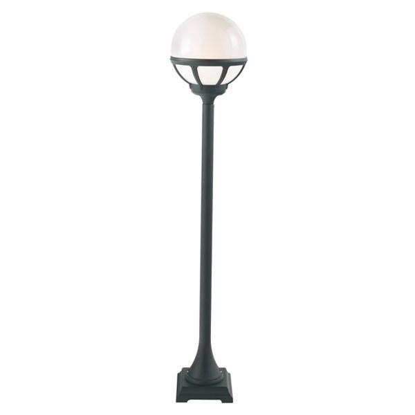 Bologna Opal Glass Post Light Aluminum Black - NLYS.315B