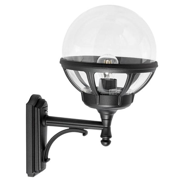 Bologna Clear Glass Upward Outdoor Wall Light Aluminum Black or White