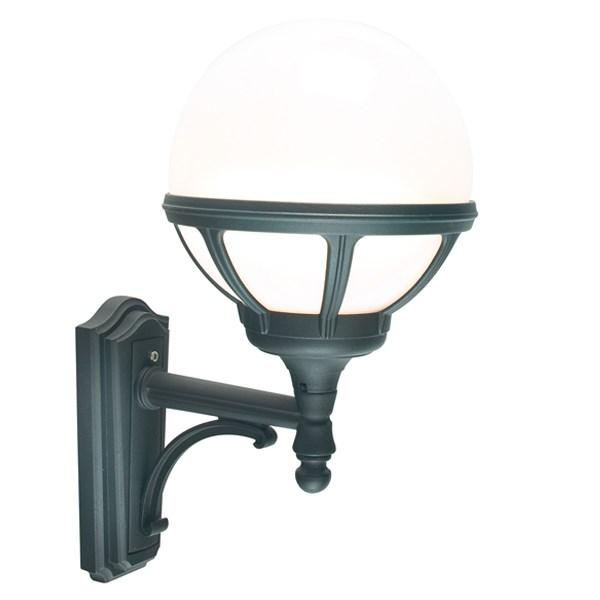 Bologna Opal Glass Upward Outdoor Wall Light Aluminum Black or White