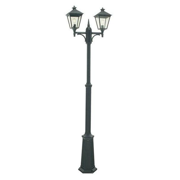 London 2 Light Post Light Aluminium Black - NLYS.482B