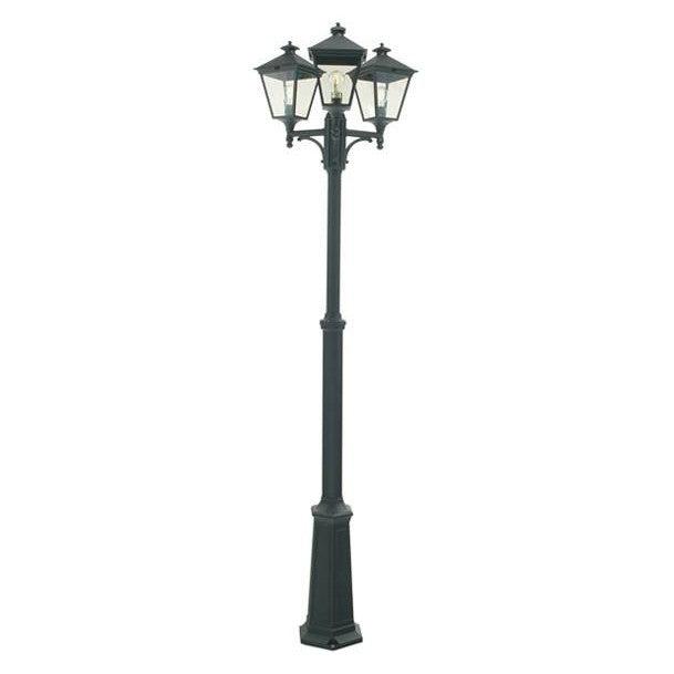 London 3 Light Post Light Aluminium Black - NLYS.483B