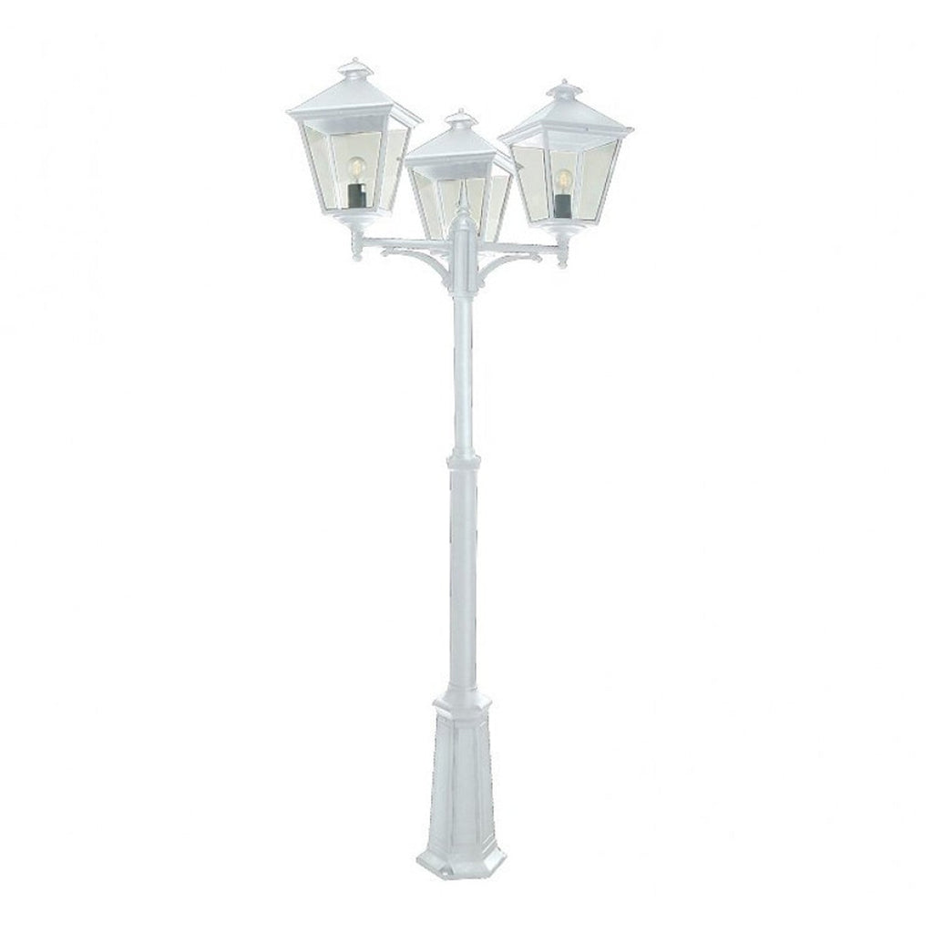 London 3 Light Post Light Aluminium White - NLYS.495W