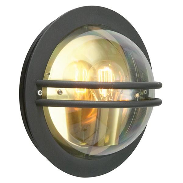 Bremen Clear Glass Wall Light Steel Black - NLYS.630B